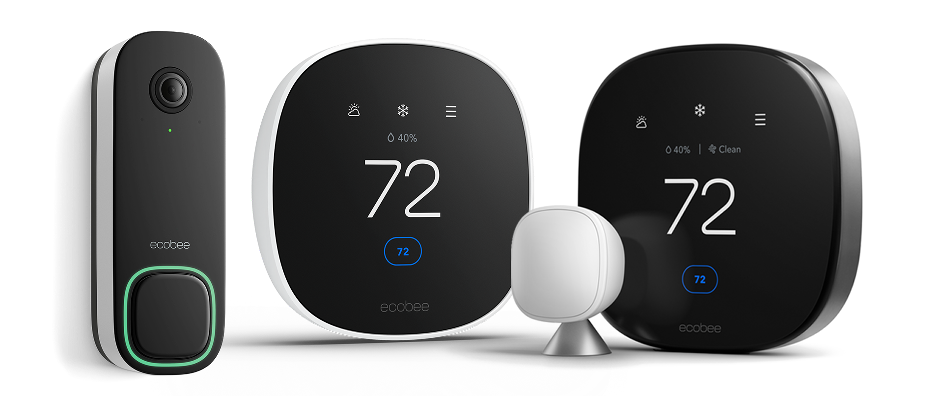 ecobee smart thermostat and doorbell camera devices
